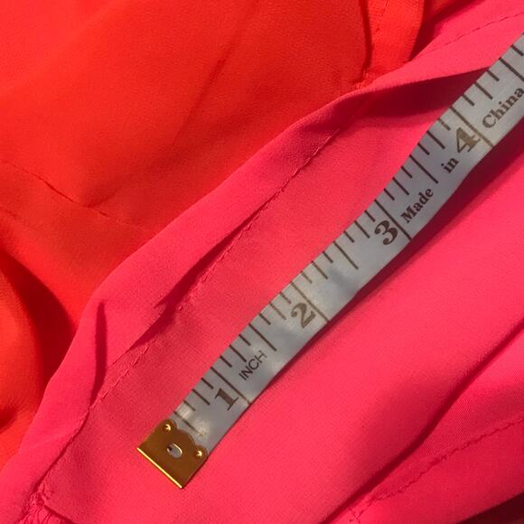 H&M‎ Mini Skirt Neon Pink Red Layered Casual Women's 4 Lightweight - Picture 6 of 9